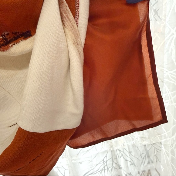 MAXMARA BROWN BLACK WHITE PRINT SLEEVELESS ROUND NECK SLIM FIT SHIFT MIDI DRESS - Picture 5 of 9